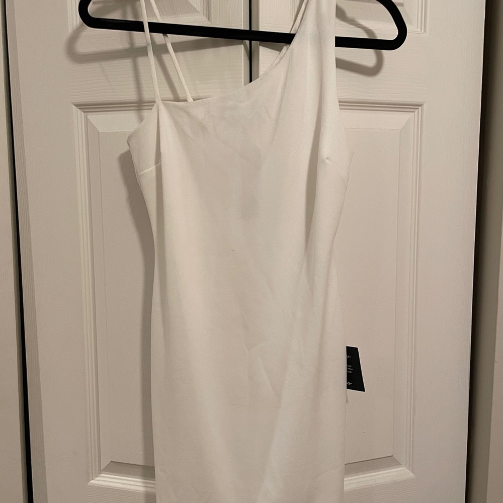 One shoulder body con dress